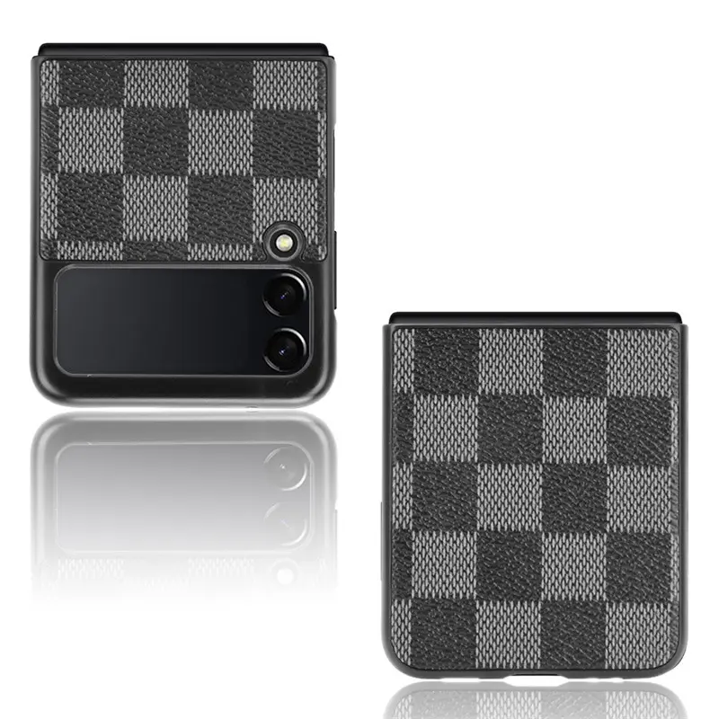 เคสฝาหลังหนัง PU บางเฉียบหรูหราสำหรับ Samsung Galaxy Z flip 3