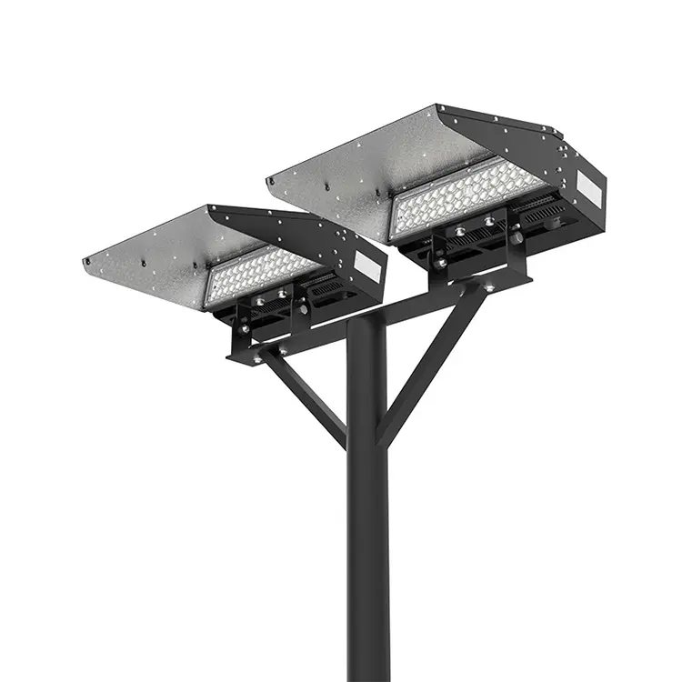 Lente anti-reflexo de alumínio para PC, fácil instalação, luminária de mastro alto LED 100W 150W 200W 300W 400W para iluminação de estádios esportivos