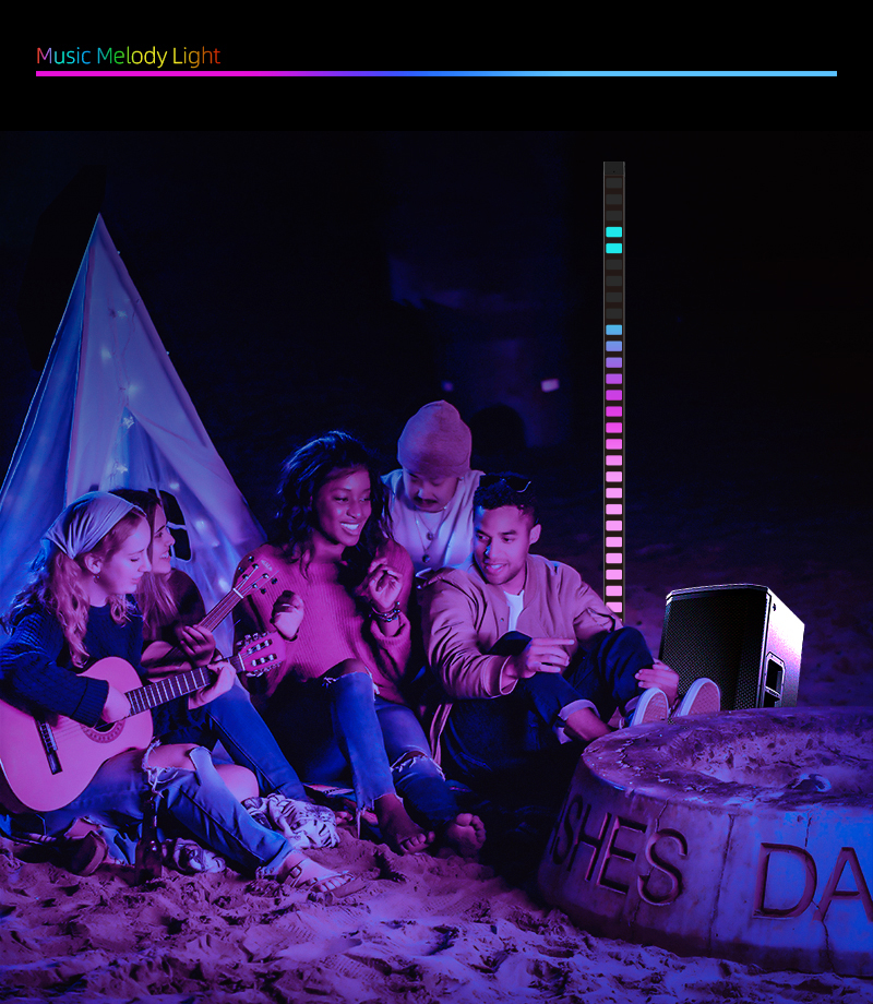 122cm Nordic Modern Decorative Portable Outdoor Music Melody Light Remote Controlled LED Light RGB Indoor Corner Floor Lamp