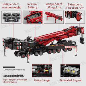 42146 Ubricks Liebherr LTM11200 grúa móvil modelo de ingeniería RC MOC Jumbo DIY montaje ladrillos para adultos juegos de bloques de construcción - Product Image 3