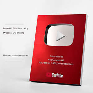 Nút chơi tùy chỉnh Bạc & Vàng mảng bám giải thưởng cúp huy chương coolest <span class=keywords><strong>Youtube</strong></span> giải thưởng danh hiệu bán buôn huy chương & mảng - Product Image 3