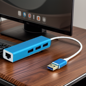 Mini adattatore diretto in fabbrica in alluminio e ABS RJ45 Ethernet rete Lan adattatore con 3 porte USB 3.0 mozzo cablato tipo per Windows Made - Product Image 2