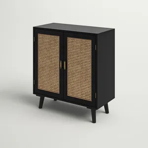 PE Rattan kapılar ve koridor, giriş, oturma odası büfe büfe dolabı için depolama dolabı Feet ile Sideboard katı ahşap