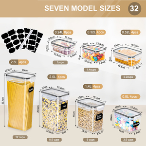 0.24l-2. 8L Transparent <strong>PP</strong> Storage tank 32-piece Set, Food Preservation and Sundries Finishing, to Solve the Kitchen Storage. - Product Image 2