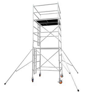 Andamio moderno de acero galvanizado movible de dos capas con escalera Marco de nuevo diseño para talleres Material de acero Q235 - Product Image 1