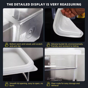 2L-22L plastik PC PP madde Bin kutu ticari mutfak için gıda saklama kabı çok fonksiyonlu yuvarlak gıda saklama kabı - Product Image 5