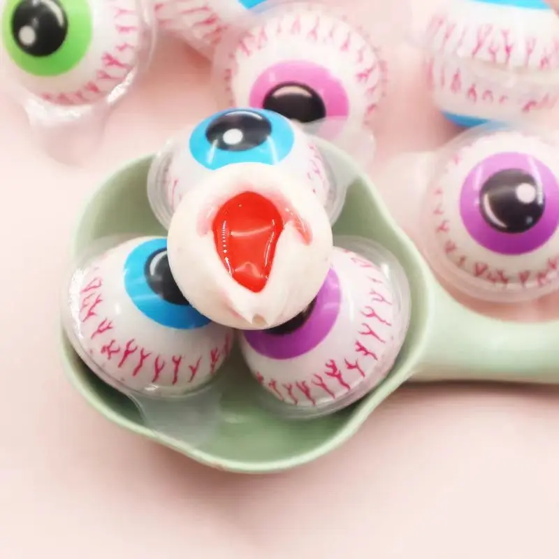Vente chaude Eye Ball Rempli Confiserie Fudge Candy Dulces Gummy Ball Candy