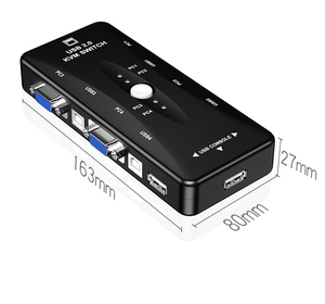 <strong>KVM</strong> <strong>Switch</strong> Box 4 Port PC Monitor <strong>Switches</strong> Box USB VGA Cables for Computer/Keyboard/Mouse Monitor Plug and Play