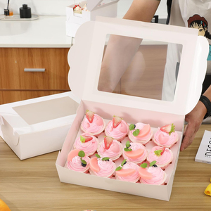 Contenitori lunghi rettangolari moderni in carta Kraft Mini confezione trasparente a 3 livelli - Product Image 5