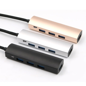 厂家直销型c usb集线器4端口USB 3.0适配器视频转换器，适用于笔记本电脑4 in 1 usb集线器 - Product Image 1