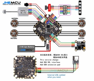 GHF405AIO-HD Контроллер полета Betaflight F405 OSD с 40A ESC PWM Dshot600 2-6S для зубочистки RC FPV гоночный Дрон - Product Image 5