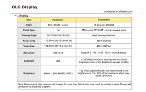 Modulo Display LCD TFT TN UART da 5.0 pollici con Driver CTP interfaccia Modbus schermo HD HMI schermo seriale