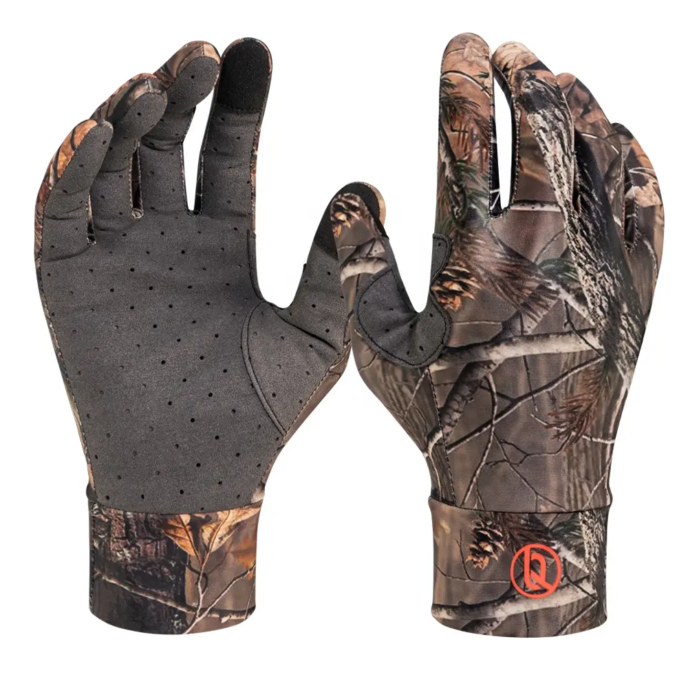 Pro Custom Camo Stretch Spandex Gloves Wholesale Camouflage Accessories Hunting Fishing Outdoors Sports Gloves