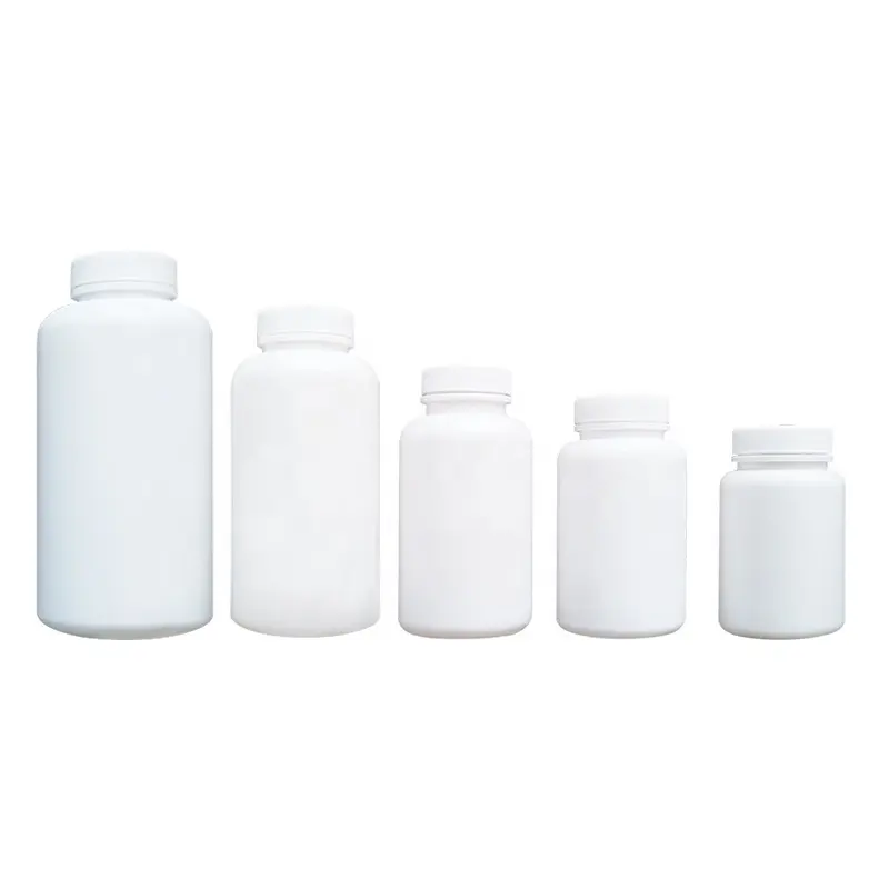 250ml 350ml 500ml 650ml 850ml sin BPA grado alimenticio HDPE plempty píldora proteína en polvo tarro plástico cápsula médica botellas