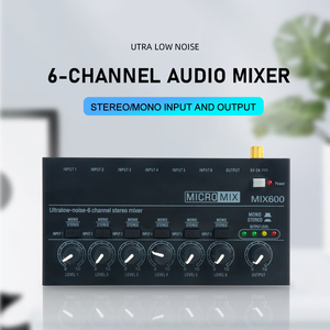 MIX600 Portable Guitar Microfono <strong>Mic</strong> <strong>Line</strong> Mixer USB 5V Home Recording Studio Broadcasting Audio Amplifier Hifi Stereo Mixer - Product Image 2
