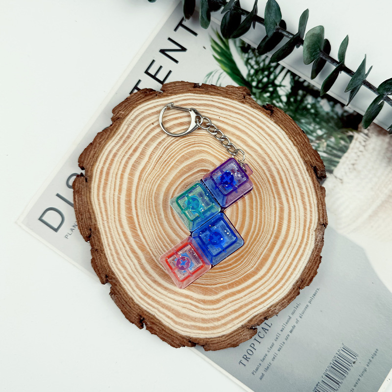 Four key transparent shell-color cap mixed zigzag