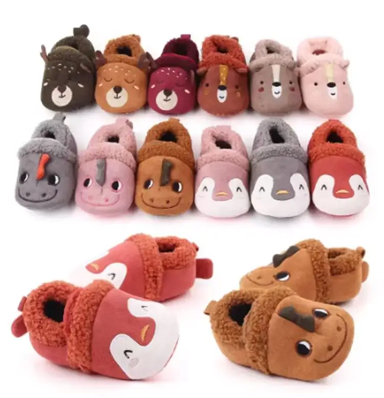 2022 calore invernale Slip On scarpe morbide Cute Animal Cartoon neonato Wear Indoor Baby Shoes