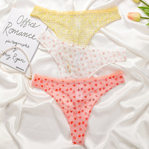 Ladymate ODM/OEM Tangas De Encaje Para Mujer Mulher Fruta Sem Costura Laster Corte Sexy Impresso T-back Thongs Calcinhas das Mulheres