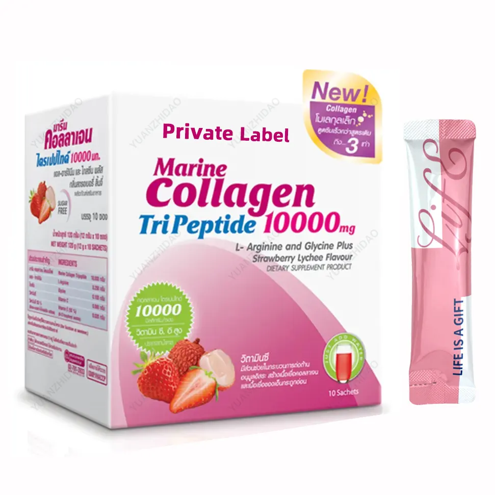 Tùy chỉnh giảm béo nước trái cây collagen làm trắng cá biển Collagen Tripeptide bột bán buôn vitamin collagen da tóc và xương