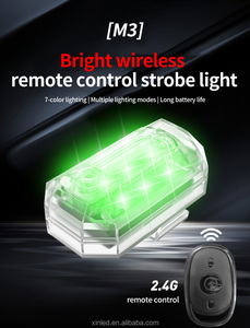 ไฟแฟลช LED เครื่องบินควบคุมระยะไกล,ไฟแฟลชตำแหน่งไร้สาย RC Fix ปีกเครื่องบินเครื่องบินเฮลิคอปเตอร์ไฟเตือน - Product Image 3