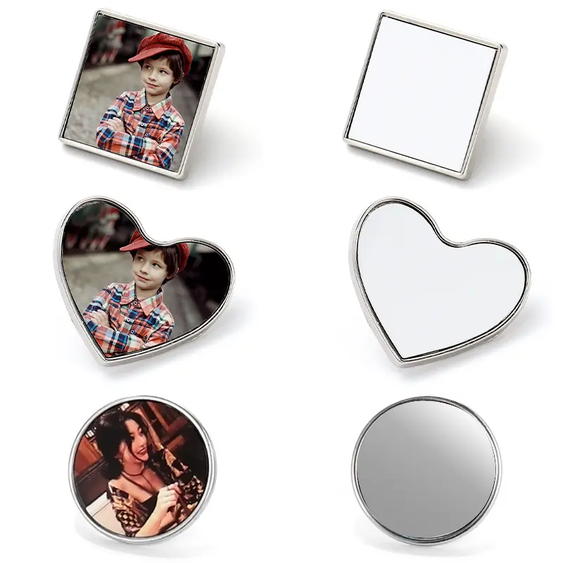 RubySub Hot Sell Sublimation Badges Blank Brooches Metal Custom Sublimation Printing Name Pin