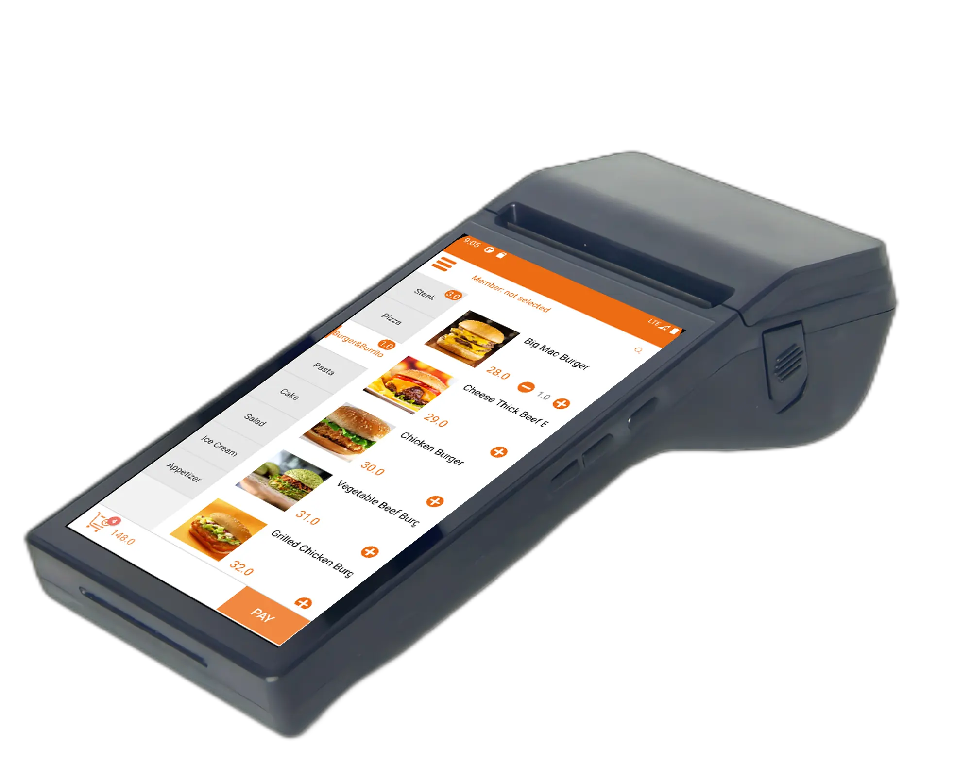 7 дюймов POS Android система выставления счетов портативное устройство для оформления заказа со встроенным термопринтером и NFC для коммерческих розничных платежей