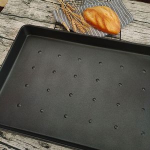 Küçük yükseltilmiş noktalar ile 0.7mm alüminize çelik yapışmaz dikdörtgen delikli levha Pan - Product Image 5