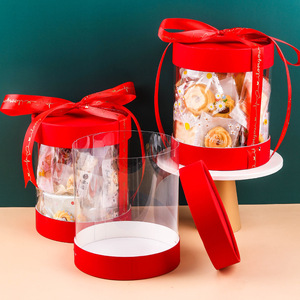 Kırmızı şeffaf evcil hayvan atıştırmalığı kutusu kek küçük pasta kutusu - Product Image 4