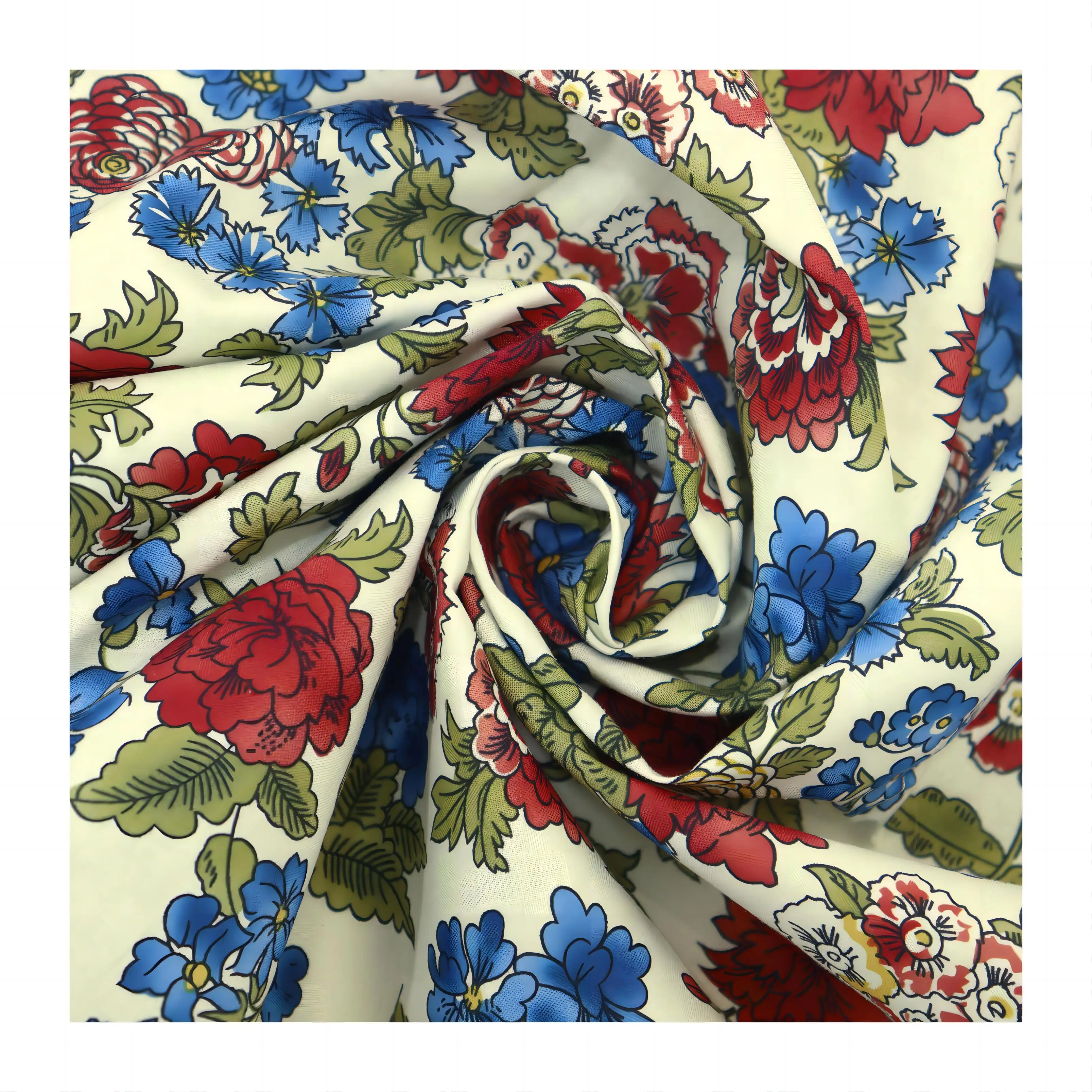 Baixo MOQ padrões personalizados Liberty Londres vermelho rosa flores 100% algodão tecido estampado para roupas vestido