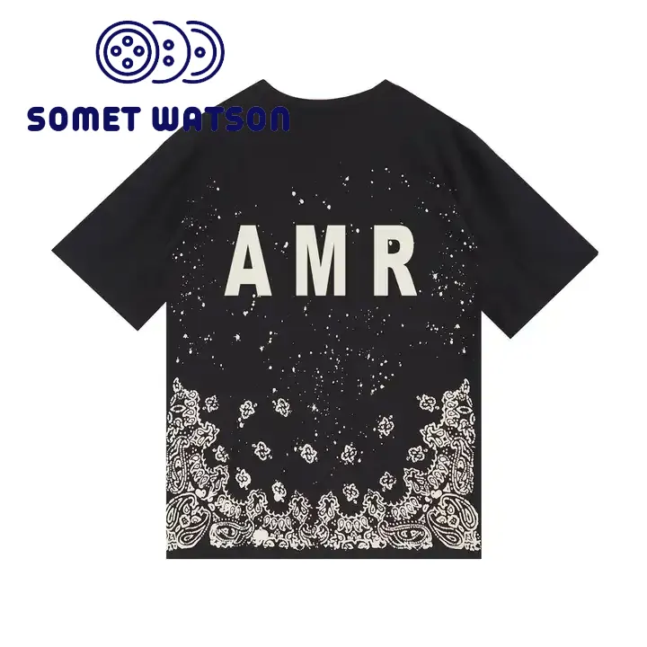 Camiseta Amir de alta calidad de Grado Superior ropa de diseñador marcas famosas hombres algodón de talla grande diseñador logo estampado Amiry camiseta