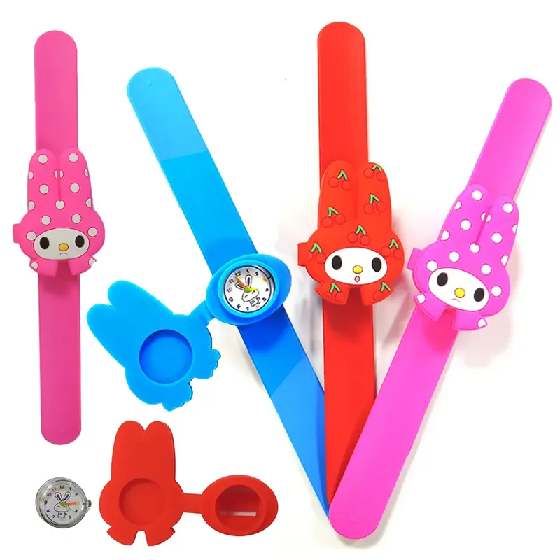 Artoon-relojes giratorios para niños, reloj de cuarzo de juguete de compresión que brilla en la oscuridad