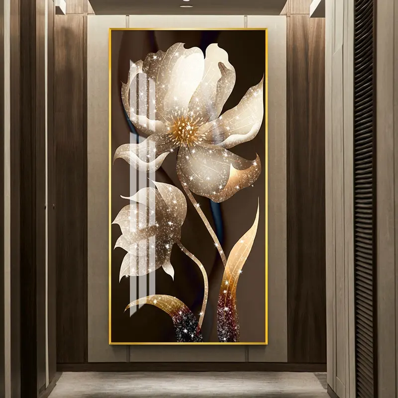 Plant flower 5d diamond crystal porcelain painting wall art home decor