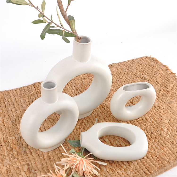 White ceramic vases nordic minimalism style decoration for centerpieces kitchen office vase decoration for home