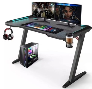 Competición de juegos Mesa de deportes electrónicos Mesa de computadora en forma de Z de pie Mesa de juego moderna de computación de escritorio - Product Image 1