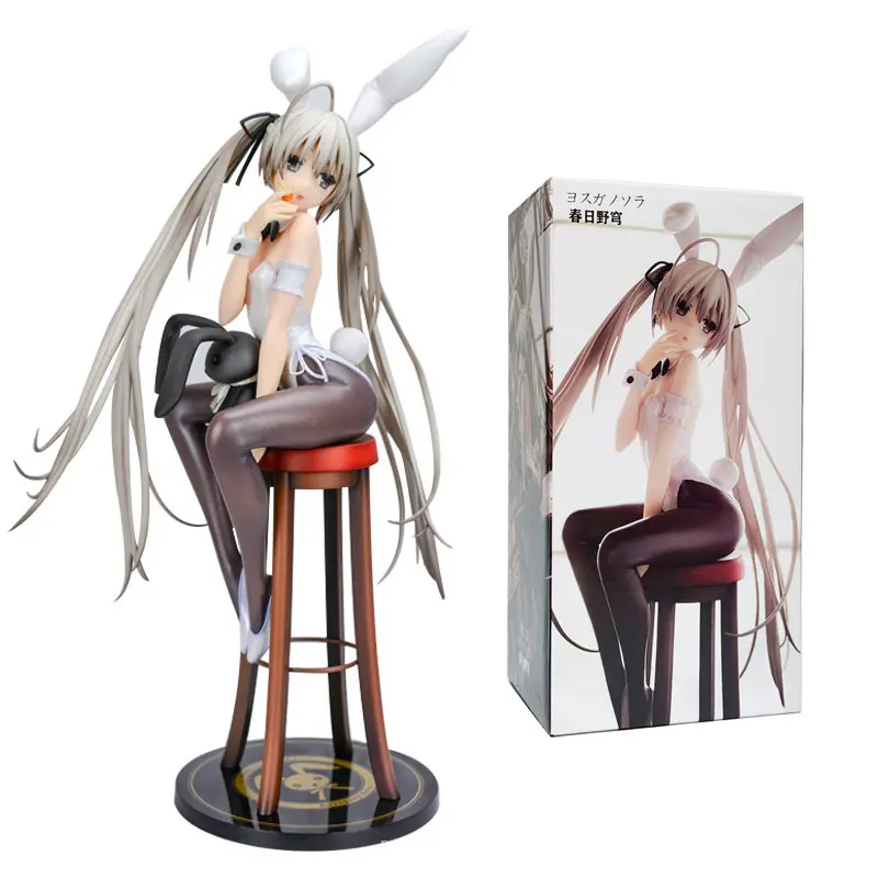 Anime Role Kasugano Sora Figure Rabbit Girl Black Silk Sexy Model Toy Gift 17CM Action Figure Doll Pressing Instant Noodles