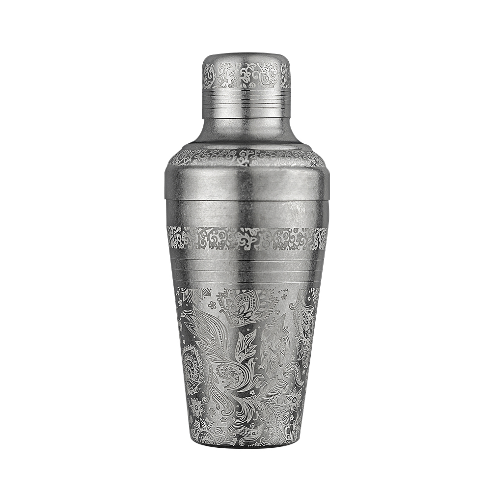 Silver Vibratory Polished + Engraved Pattern