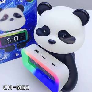 CH-M53 produto criativo fofo animais panda design RGB despertador com luz LED presente sem fio alto-falante BT portátil FM/TF/BT/USB