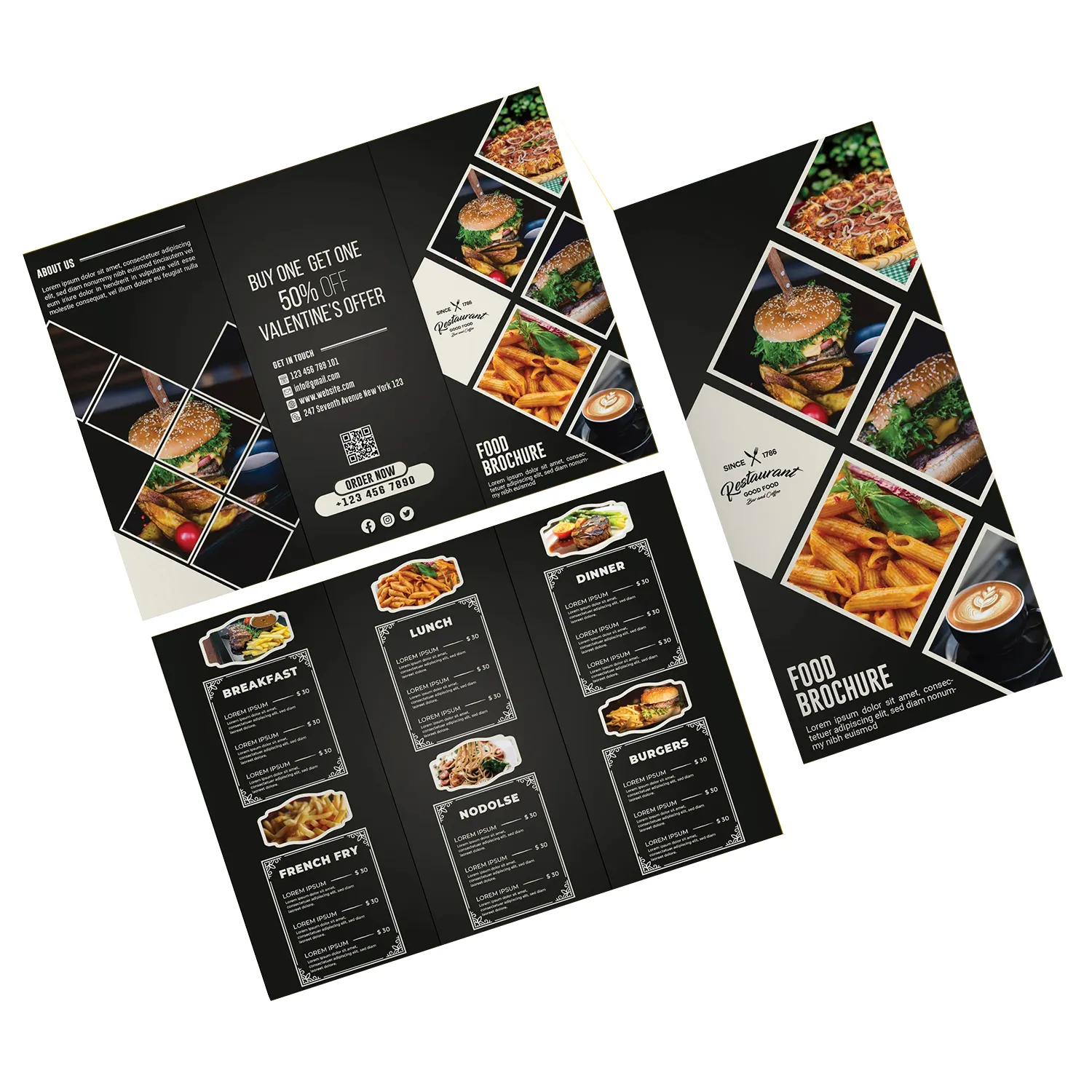 Servizio di stampa Design personalizzato Take Out Food Restaurant menu, Poster per ristorante