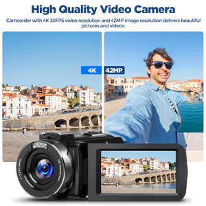 摄像机摄录机4K 42MP YouTube视频摄录机18X数码变焦网络摄像头3.0英寸270度旋转屏幕摄录机 - Product Image 2