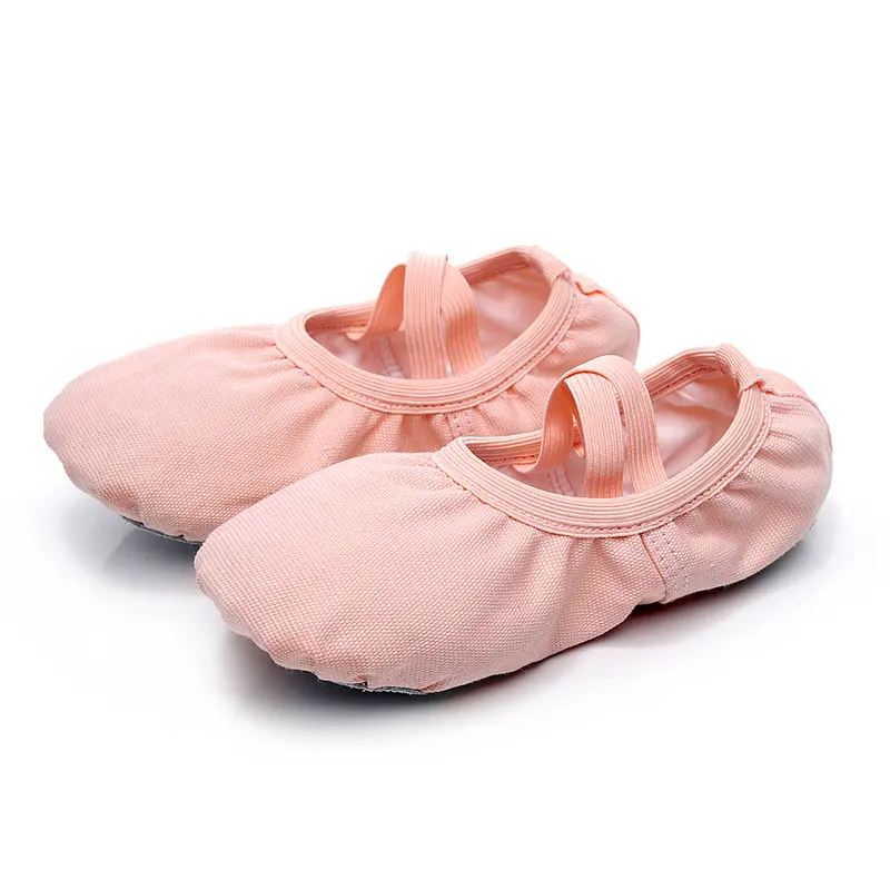 Modische rosa flachbedeckte weiche elastische Bande beste Balletschuhe hochwertige für Mädchen Kinder