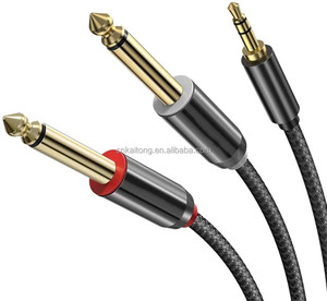 OEM Audio Speaker Cable 3.5mm to Double 6.35mm Aux Cable 2 <strong>Mono</strong> 6.5 <strong>Jack</strong> to <strong>3.5</strong> Male for Phone to Mixer Amplifier 6.35 Adapter - Product Image 3