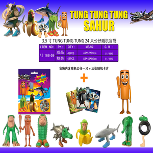 ตุ๊กตา Tung Tung sahur Meme-ไวรัส 'shan Hai jing' ชุดสะสมล้อเลียนของเล่นกล่องตาบอดที่ไร้สาระสำหรับตลาดเรา - Product Image 5