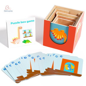 Yeni Montessori ahşap oyuncak çocuklar şekil sıralama kutusu hayvan biliş oyuncaklar istifleme küp numarası öğretici oyuncaklar - Product Image 1
