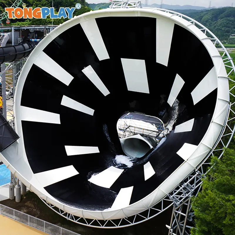 最も人気のあるラピッドウォータースライドウォーターパーク遊び場エンターテインメント機器グラスファイバービッグトランペットウォータースライド