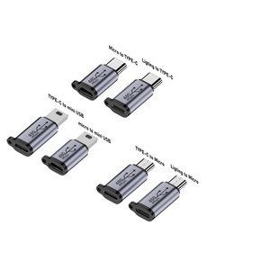 带钥匙孔的USB C至微型适配器C至迷你USB插头转换器8针至USB C3.1硬盘电缆480Mbps - Product Image 1