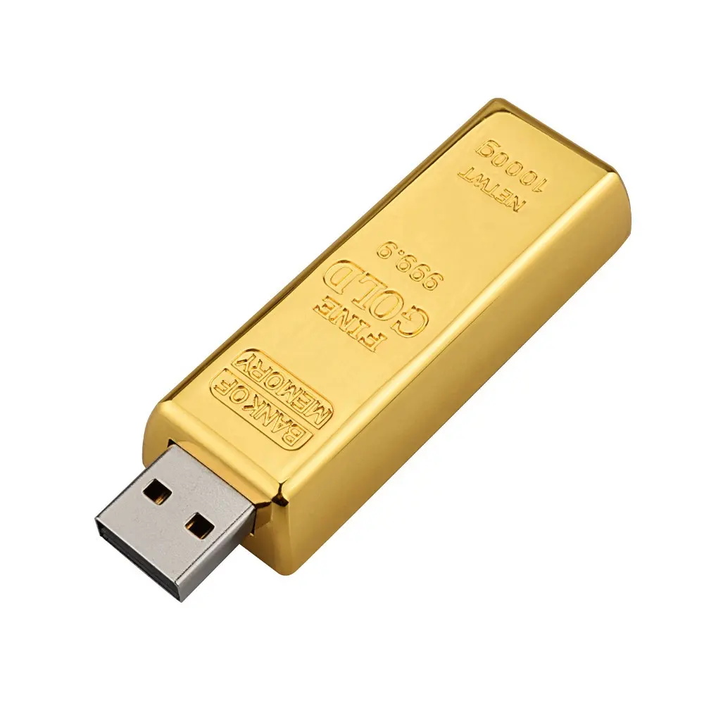 Gadget elettronici gold bar USB flash drive bulk cheap memorias USB stick pen drives 128gb all'ingrosso