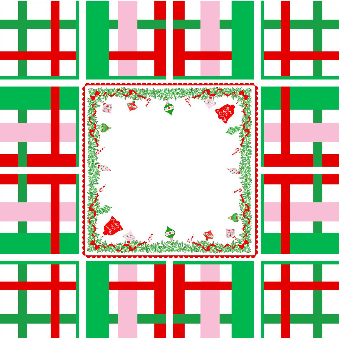 Tapete navideño rojo y verde (33*33 pulgadas)