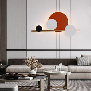 Üç renkli aydınlatma kanepe arka plan duvar atmosferi parti düğün ışıkları ile basit tasarım Led daire duvar ışık - Product Image 3