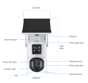 Cámaras V380 con paneles solares y tarjeta SIM 10X Hybrid Zoom 4MP Auto Tracking Solar 4G Wireless Sim CCTV Camera - Product Image 5