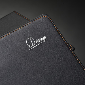 Özelleştirilebilir A5 boyutu PU deri bağlı konferans kitabı yüksek kalite 100-sayfa ciltli defter dikiş özel Logo gösteriliyor - Product Image 4